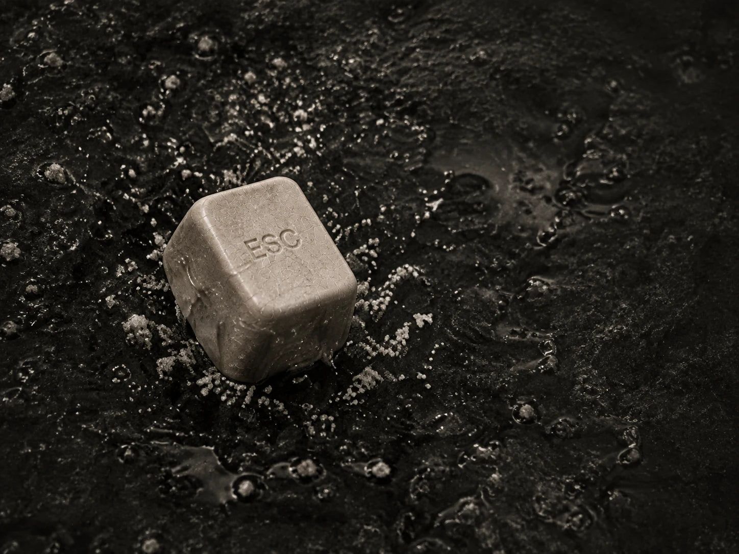 Concept visualization of ESC/01 entering dark mineral water.